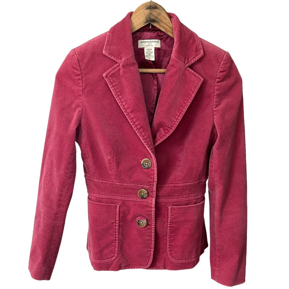 Banana Republic | Women’s deep mauve/rose 3 button micro corduroy blazer, size 0